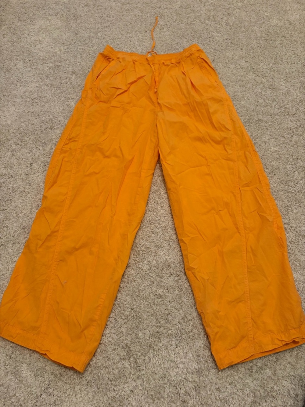 Orange Wide-Leg cargo Pants